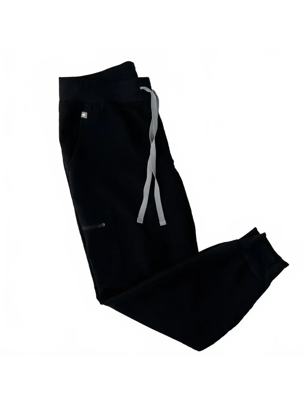 FIGS Zamora Jogger Scrub Pants Women's M/P Medium Petite Black Gray Drawstring - Picture 6 of 8